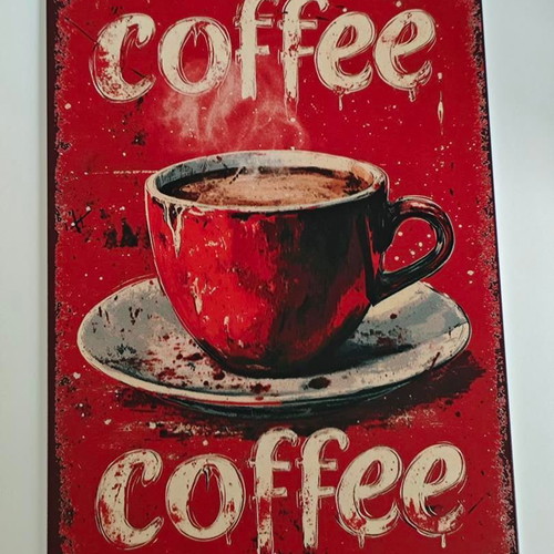 Vintage Coffee Tin Sign like new, metal decorative wall art