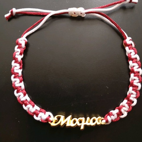 Mama bracelet new, large letter size, red and white, handmade