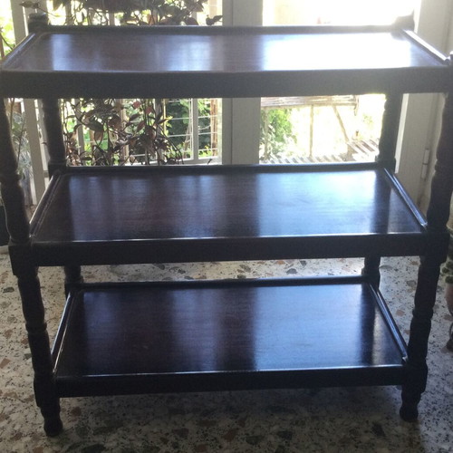 Vintage television stand used, solid walnut, 1970s