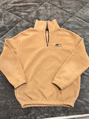 Fleece sweatshirt Large like new, beige with metal zipper