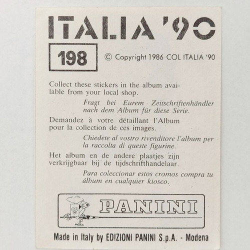 Panini Italia '90 Aldair sticker No. 198 Brazil