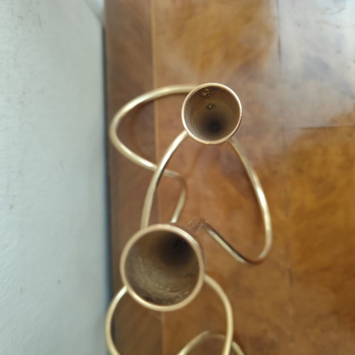 Black & Blum Loop Maison Candleholders inspired by Fibonacci, like new, gold 28cm