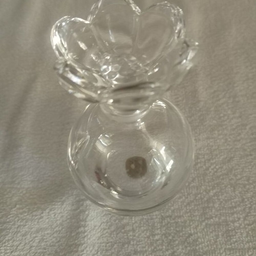 Vintage crystal bottle RCR Miniature di cristallo with flower stopper