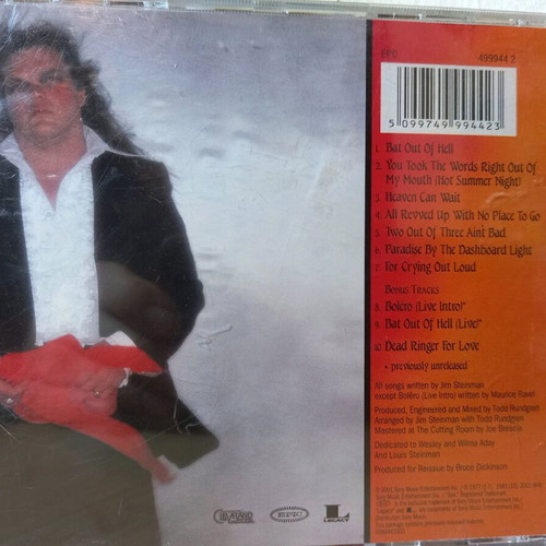 Meat Loaf Bat Out Of Hell CD like new, music album