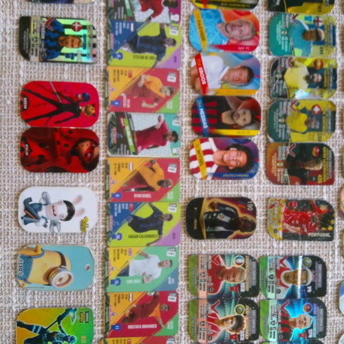 Set of 71 used metal tags from football collections