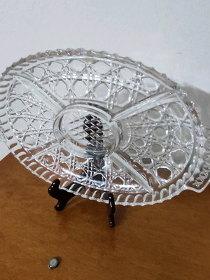 Large crystal platter like new for nuts