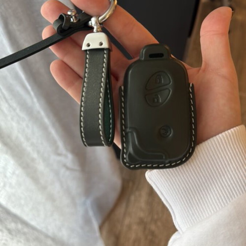 Lexus key cover case in dark green real leather, brand new