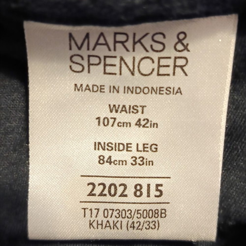 Marks & Spencer men's pants khaki thermal like new, size XXL