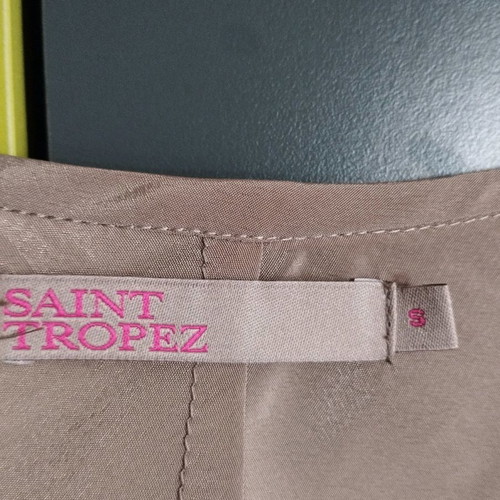 Satin blouse women Saint Tropez new, brown, size S/M