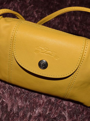 Longchamp Le Pliage τσάντα ώμου σαν καινούργια, κίτρινη