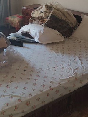 Bedroom set used from 1975 with bed and dressing table
