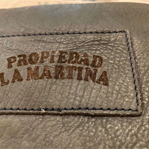 La Martina Esteban S men's leather crossbody bag like new, blue and brown