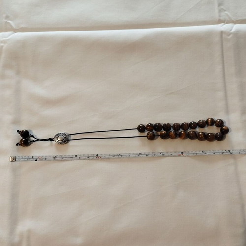 Worry beads with tiger eye semiprecious stones new