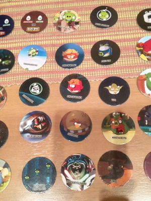 Angry Birds collectible caps used, set of 25