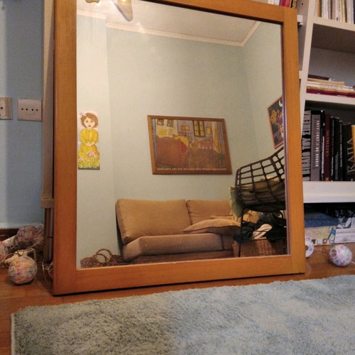 Mirror used 80x90 with solid wood light color