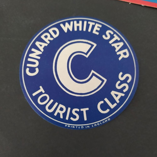 Cunard White Star Lines vintage luggage tags set 1949