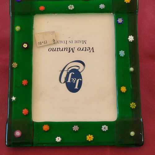 Murano frame green with daisies new