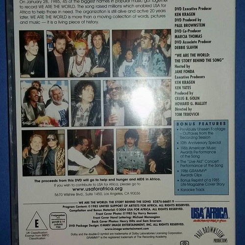 We Are the World Usa for Africa DVD like new, 2 disc set