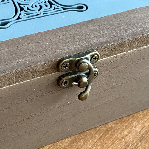 Handmade wooden key box with Byzantine design, new