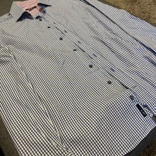Manetti Checked Slim Fit Shirt like new, easy iron