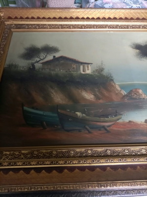 Πίνακας πολύ παλιός μεταχειρισμένος 1,20x70 εκ. με ωραία κορνίζα
