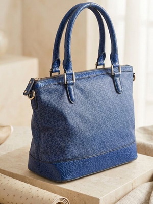 Τσάντα DKNY ώμου δερμάτινη σαν καινούργια, royal blue