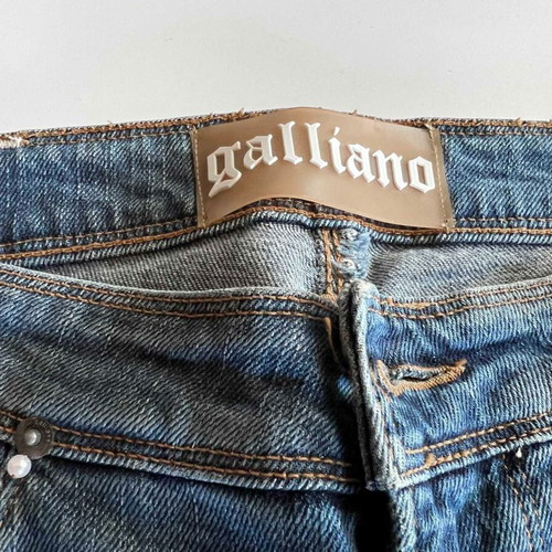 Galliano denim pants used, three-quarter length, size 29/43