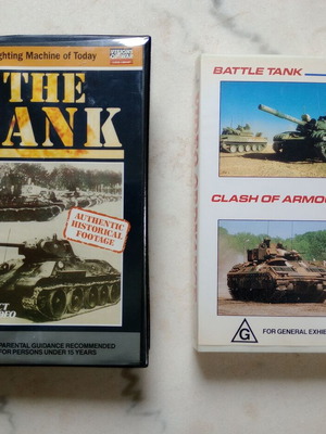 Documentary VHS tapes about battle tanks like new, set of 2