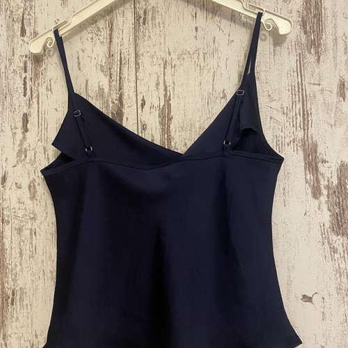 Navy Satin Cowl Neck Cami S-M like new