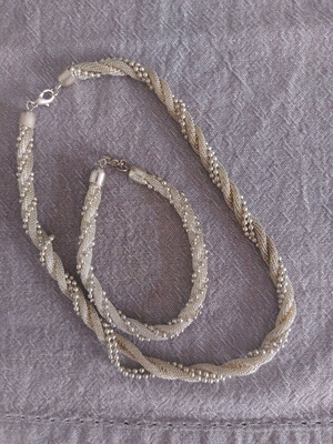 Jewelry set with matching necklace and bracelet like new