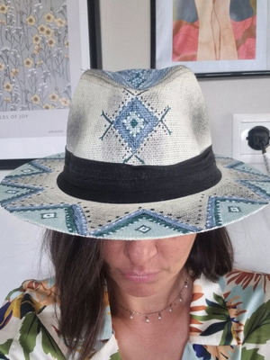 Straw hat handmade Panama hat type new size M