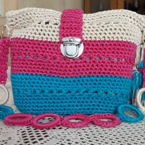 Fuchsia Lagoon Bag new, handmade shoulder bag colorful