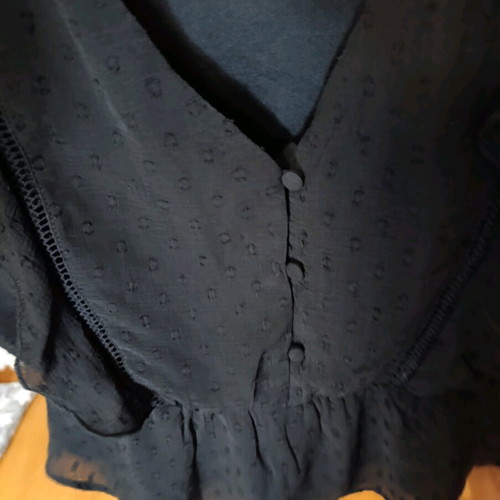 About You crop top blouse new, black, size S