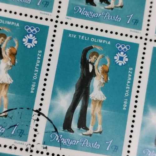 Stamp sheet new 50 pieces Hungary with 1984 skating games