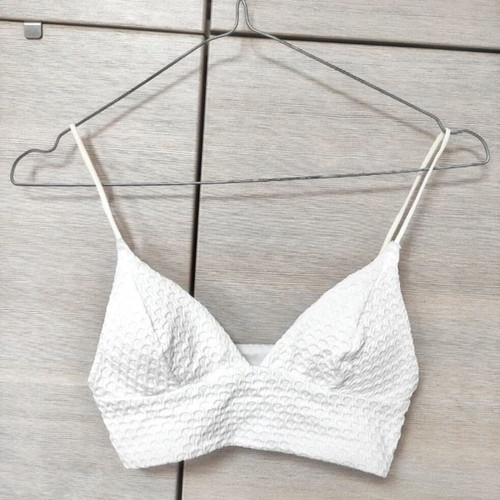 H&M Bikini Top Elastic Bralette Like New, White