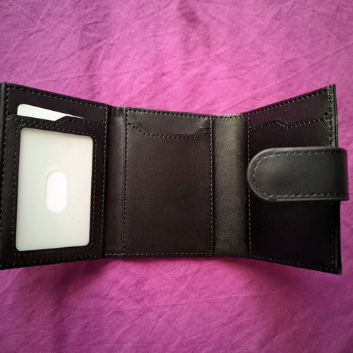 Wallet for money and cards with RFID and slide mechanism black new