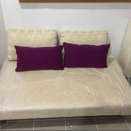 Ταμπουρέ χαμηλό μπεζ με 4 μαξιλάρια, 1,60x1m ανατολίτικο στυλ