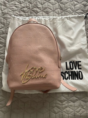 Love Moschino backpack like new, antique pink with gold details