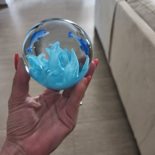 Decorative ball with Murano designs inside, like new