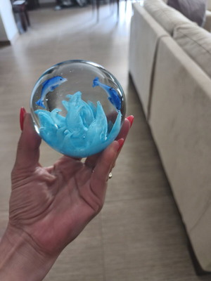 Decorative ball with Murano designs inside, like new