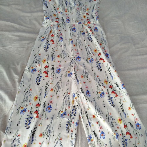 Floral jumpsuit, white multicolor, medium