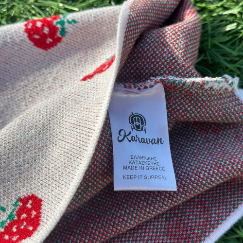 Karavan crop top with strawberry pattern like new, size S