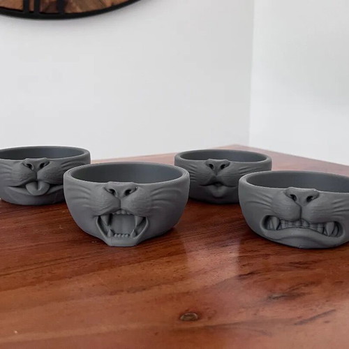 3D Printed Moody Meow Cat Bowl new, eco-friendly PLA