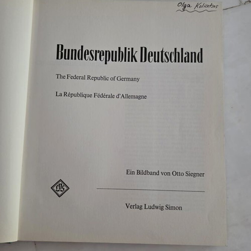 Bundesrepublik Deutschland Otto Siegner vintage photobook used, English