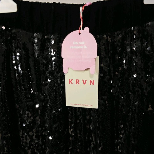 Karavan black pants with sequins new, high waist wide leg