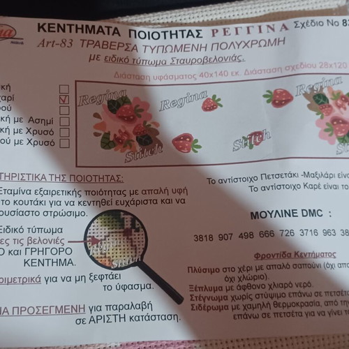 Strawberry Cross Stitch Kit new with threads included