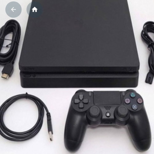 PlayStation 4 console with broken fan, used, includes two controllers