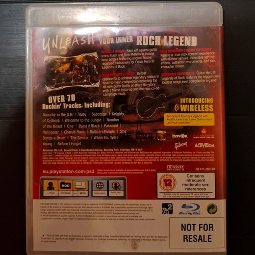 Guitar Hero 3 Legends of Rock PS3 like new