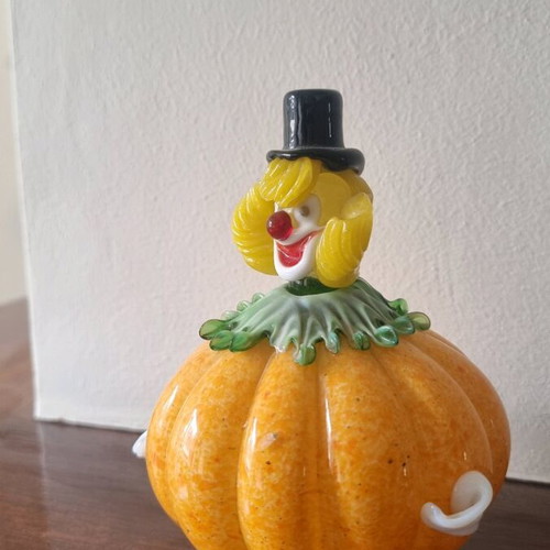 Murano pumpkin clown like new