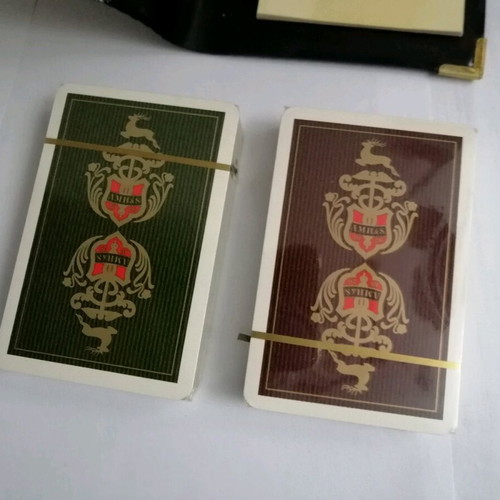 ML playing cards new, collectible, velvet case, set of 2